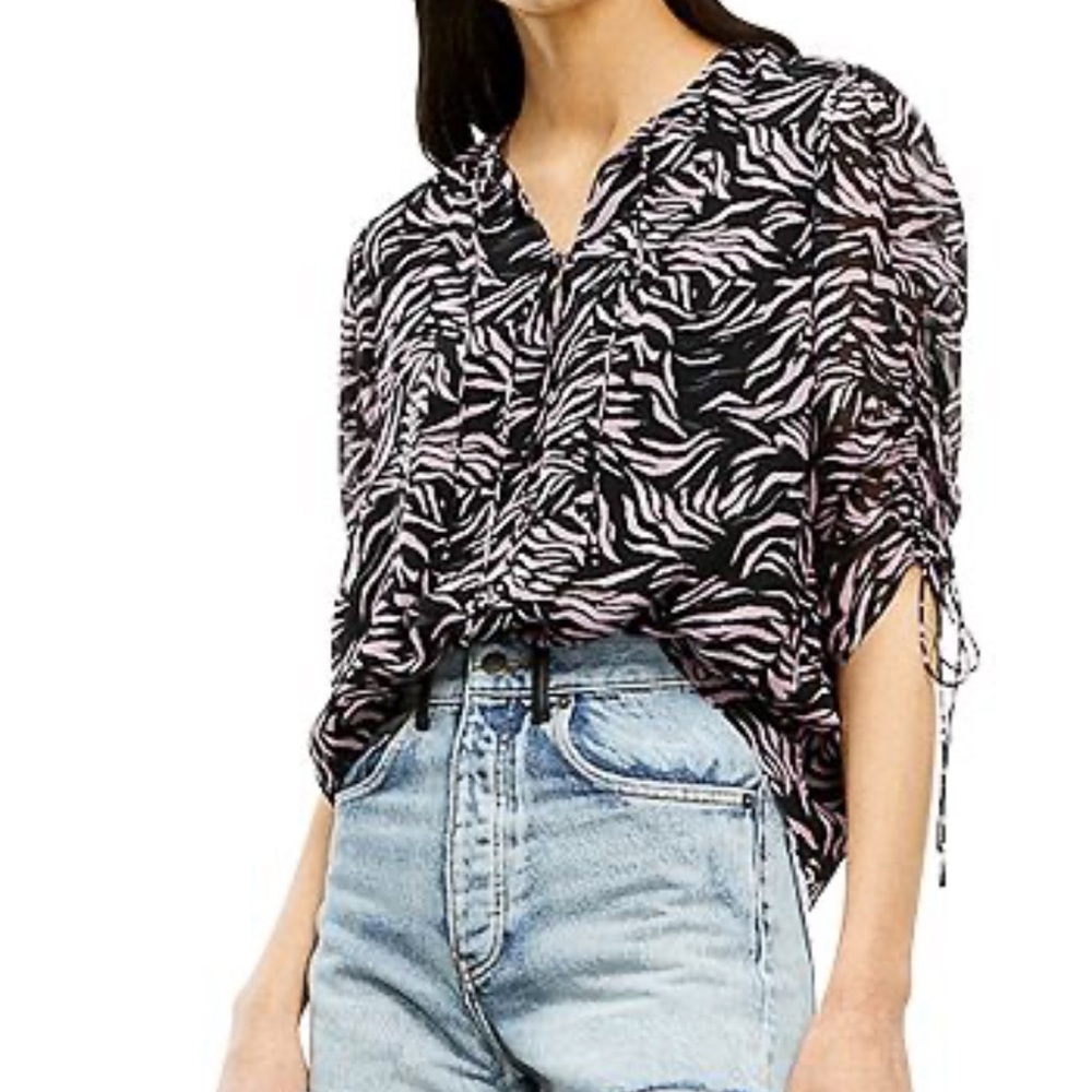 NWT THE KOOPLES Pink Zebra Pattern Woman’s Blouse